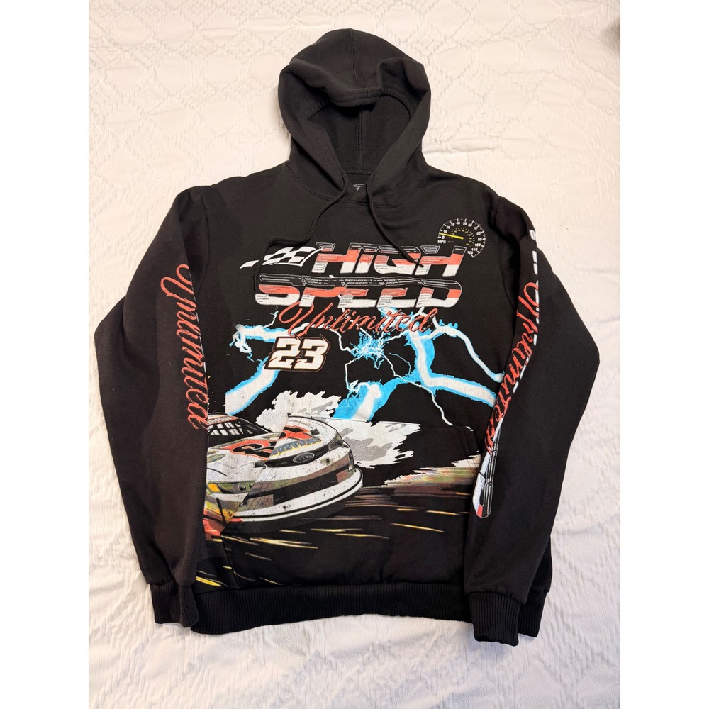 Fresh Laundry Mens High Speed Unlimited Racing Hoodie Black Graphic Sweatshirt S